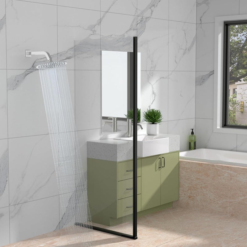 Lordear 10 Inch Shower Arm Extension, Rain Shower Head Extension Arm With Flange Square Stainless Steel Rain Shower Arm Wall Mounted,Chrome Finish - Image 2